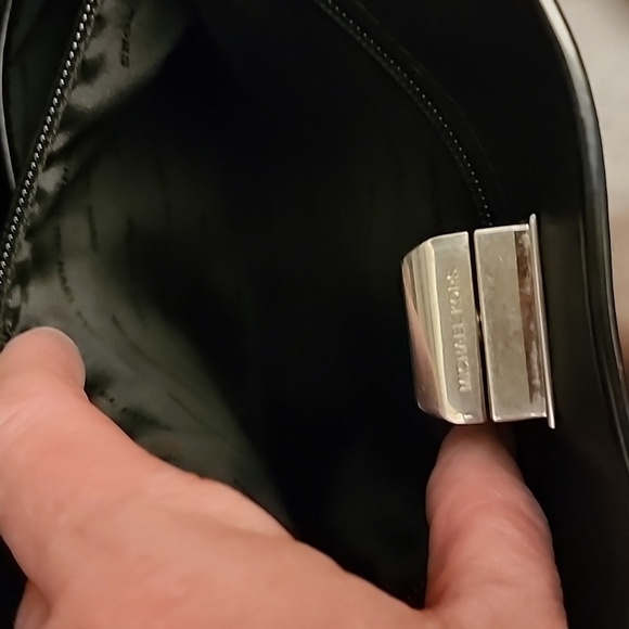 Michael Kors Black Leather Crossbody With Silver Hardware - Picture 8 of 16